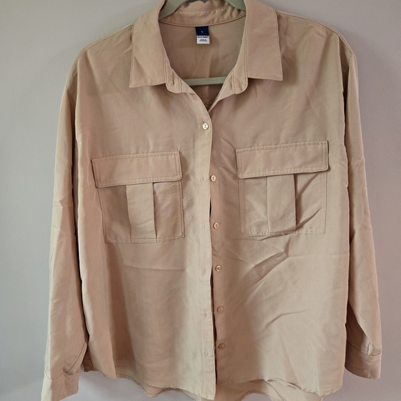 Old Navy Jackets & Blazers - Old Navy Beige womens Shirt Jacket
